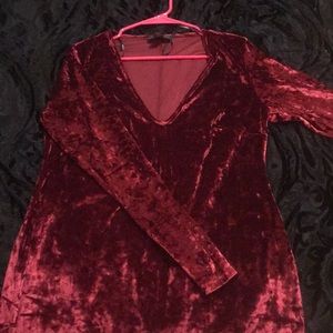 Red velvet dress